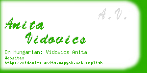 anita vidovics business card